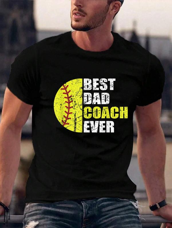 100% Cotton Unisex Best Softball Dad Coach Ever Retro Father Softball Coach Dad T-Shirt