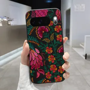 Rounded Edge Phone Case for Google Pixel 10 9 8 7 Pro A XL Floral Embroidery Dream Pattern Anti-Scratch Shockproof TPU Bumper Drop-proof Cover Cellphone Protective