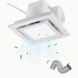 Bathroom Ventilation Fan Featuring a Light 20W, Energy Efficient Ceiling Ventilator 1.0 Sone Easy Install 12-inch