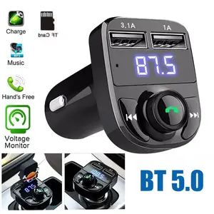 Wireless Bluetooth FM Transmitter, MP3 Player with Hands-Free Calling, Radio Receiver, Dual USB Charger & Music Stereo Adapter for Phones & Electronics
