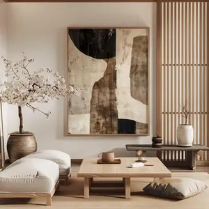 Super Large Brown Abstract Painting Textured Wall Art Brown Wabi Sabi Wall Art Poster 12x18 no frame