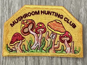 Mushroom Hunting Club Trippy Sew On Patch 3”