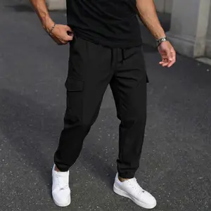 Men’s solid-color tactical work pants with multiple pockets, durable outdoor training pants available in various colors, suitable for fishing, outdoor activities, work, hiking, and camping, ideal for spring and autumn wear.