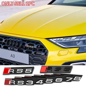 Audi Front Grille Decorative Badge for Rs Models, Custom Fit for Rs3 Rs4 Rs5 Rs6 Rs7 Rs8 Performance Vehicles