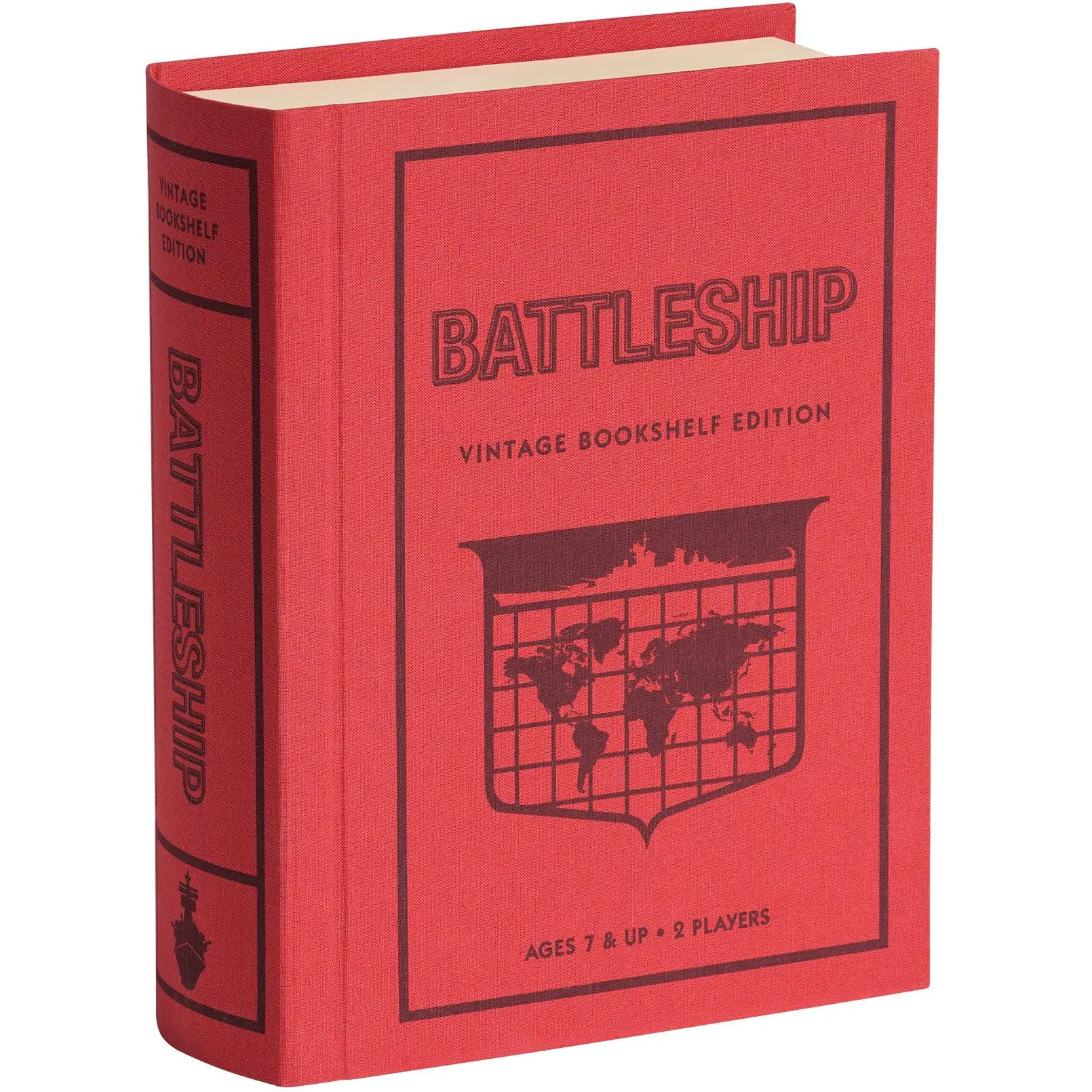 WS Game Company Battleship Vintage Bookshelf Edition Naval Combat Strategy Game for 2 Players, Ages 7+