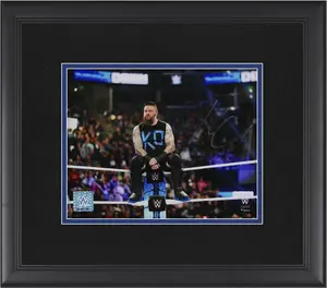 Kevin Owens WWE Framed Autographed 8" x 10" Sitting on Turnbuckle Photograph - Fanatics Authentic Certified