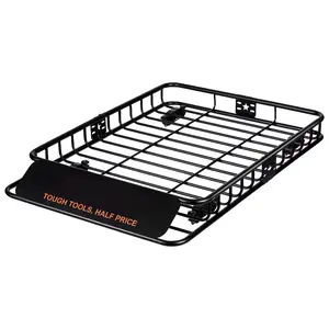 Roof Rack Cargo Basket, 46" x 36" x 4.5" Rooftop Cargo Carrier, Heavy-Duty 200 LBS Capacity Universal Roof Rack Basket, Luggage Holder for SUV, Truck, Vehicle