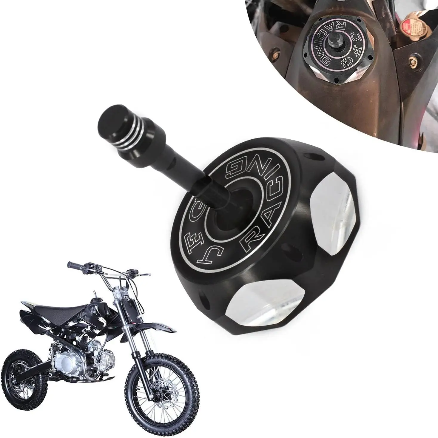 Motorcycle Gas Cap, Fuel Tank Cap, Dirt Bike Gas Cap, Universal Motorcycle Accessories for KLX110 L 2010-2020 KLX140 L 2008-2024 YZ125 YZ250 2004-2024 WR250F 2003-2009, Motorcycle Parts
