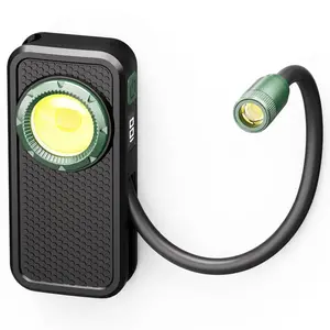 Magnetic Flexible Gooseneck Work Light, Rechargeable Dual LED Mechanic Flashlight with Digital Battery Display, 360° Bendable Inspection Light for Car Repair, HVAC, Emergency, Tool Gift for Men