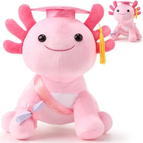 Plush Salamander - Pink Hat