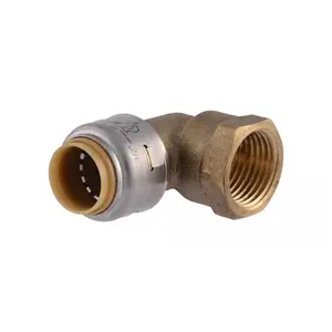 SharkBite Push to Connect 1/2 in. PF X 1/2 in. D FPT Brass Elbow – Reliable Plumbing Fitting for Easy Installation