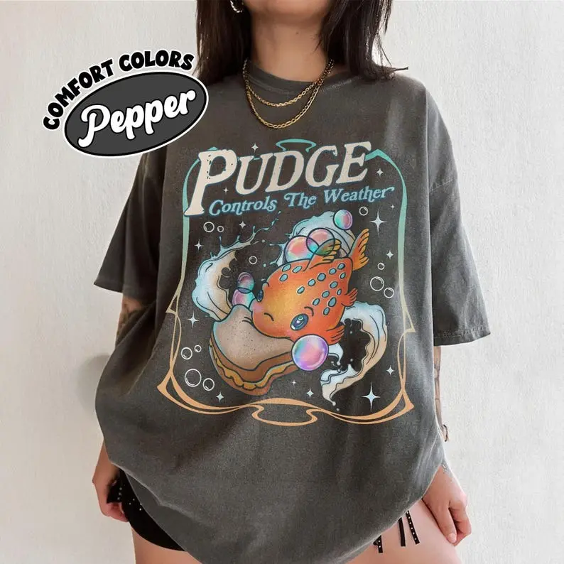 [Sale Up To 50%] Lilo And Stitch Pudge Controls The Weather Shirt Comfort Colors, Pudge Fish T-Shirt, Family Matching Shirt, Magic Kingdom Trip Tee, trendy shirt