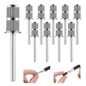 10 PCS Mandrel Nail Bit, Sanding Bands for Nail Drills Shaft 3/32 Inch, Drills Heads for File Manicure Pedicure Tool ()