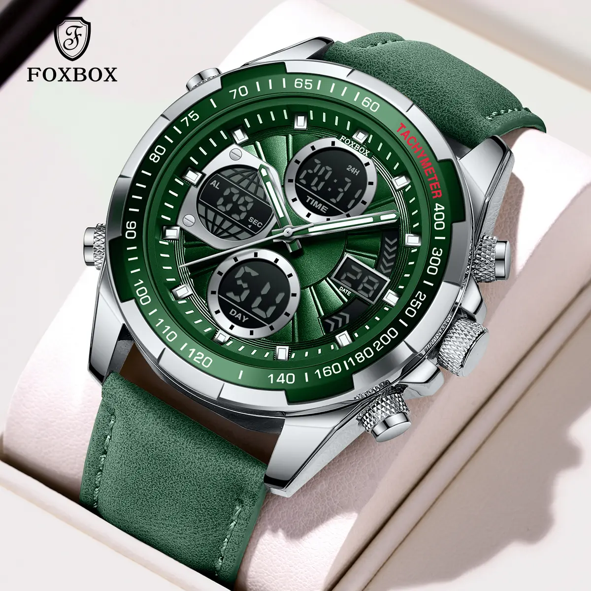 LIGE Men's Luxury Multifunctional Quartz Wristwatch with Large Round Face, Waterproof Luminescent Dial and Leather Strap, All Seasons., Everyday Wear.
