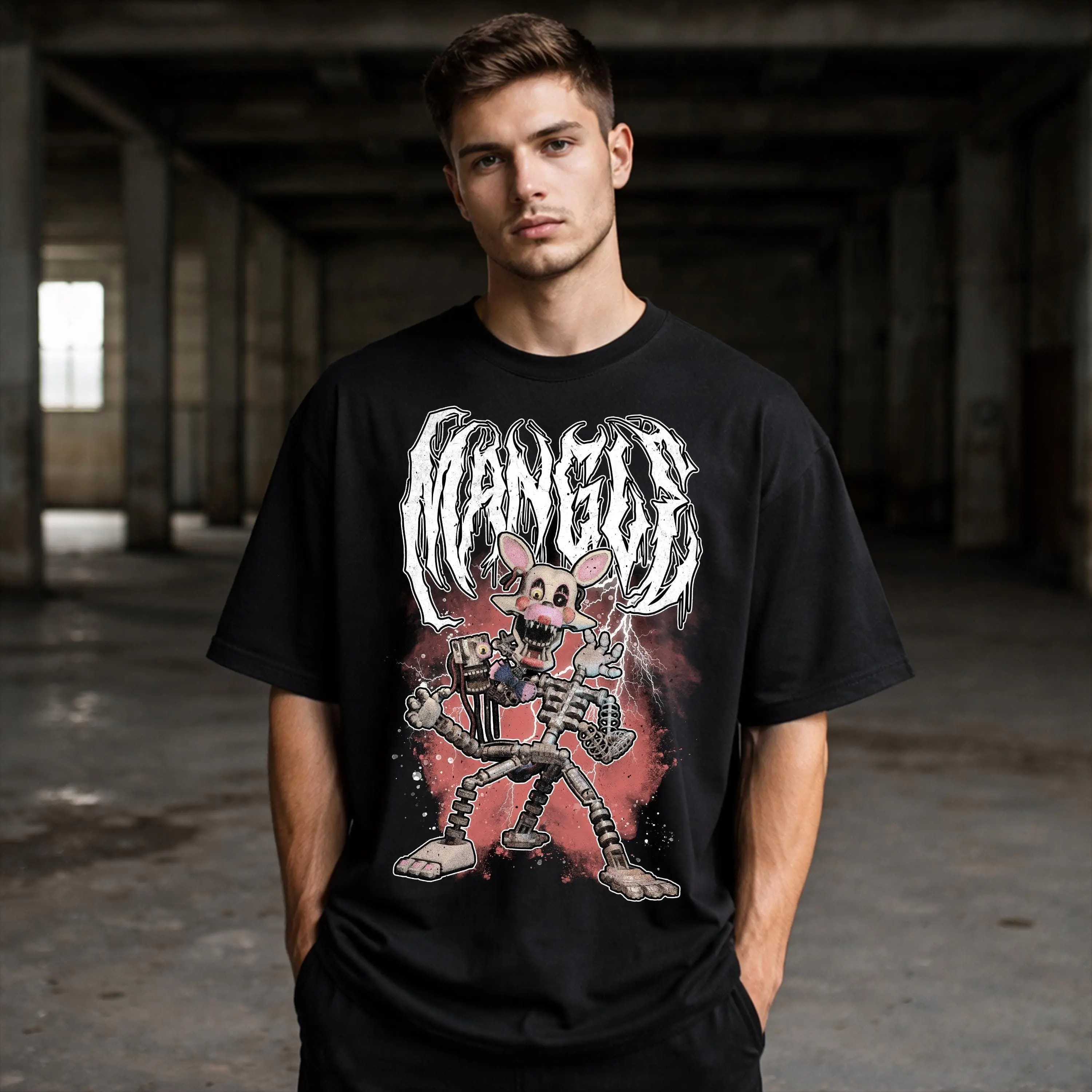 [Sale off up to 50%] Mangle Metal Shirt: Five Nights at Freddy's Goth Tee, Graphic Streetwear T-shirt