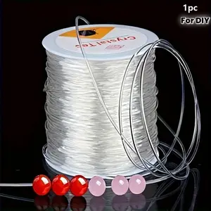Elastic Beading Thread 11-100m, 0.4-1.0mm, Polyester-Lycra Blend, Sparkling Crystals, Crystal Elements, Ideal for Jewelry Making, DIY Bracelets, Party Decorations