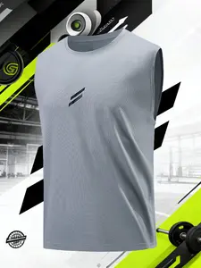 Men's Sleeveless Vest, Summer Sports Fitness, Sports Apparel, Fitted Cut, Geometric Pattern, Printed Design, Suitable for Weightlifting, Outdoor Running, Basketball, Daily Wear