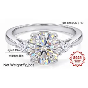 YaoLi Jewelry, 5-carat moissanite, S925 sterling silver ring, classic design, VVS grade moissanite, exquisite jewelry R1, is an ideal gift for birthdays, engagements, weddings, anniversaries, Christmas, Mother's Day, and Valentine's Day perfect family