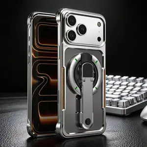 for iPhone 17 Pro Max Drop Triple Protection Phone Case Ultra-Durable Aluminum Alloy Shockproof Premium metal frame, ultra-strong magnetic ring, adjustable kickstand. Perfect for hands-free viewing, editing, and gamin