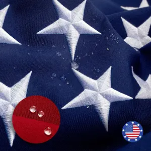 American Flags for Outside 3x5 FT, Tear-Resistant Series, Heavy Duty, Water Resistant Spun Polyester, High Wind US Outdoor Flags, 100% in USA, Embroidered Stars, Sewn Stripes, Brass Grommets