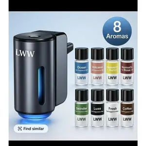 Smart Car Air Freshener Diffuser 8 Aromas USB Rechargeable Vent Deodorizer(Gray)