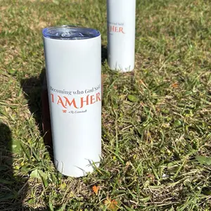 Inspirational 20oz Skinny Tumblers | “I Am Her” & “Healing In His Presence” Cup Bottle Drinkware Bottled Reusable