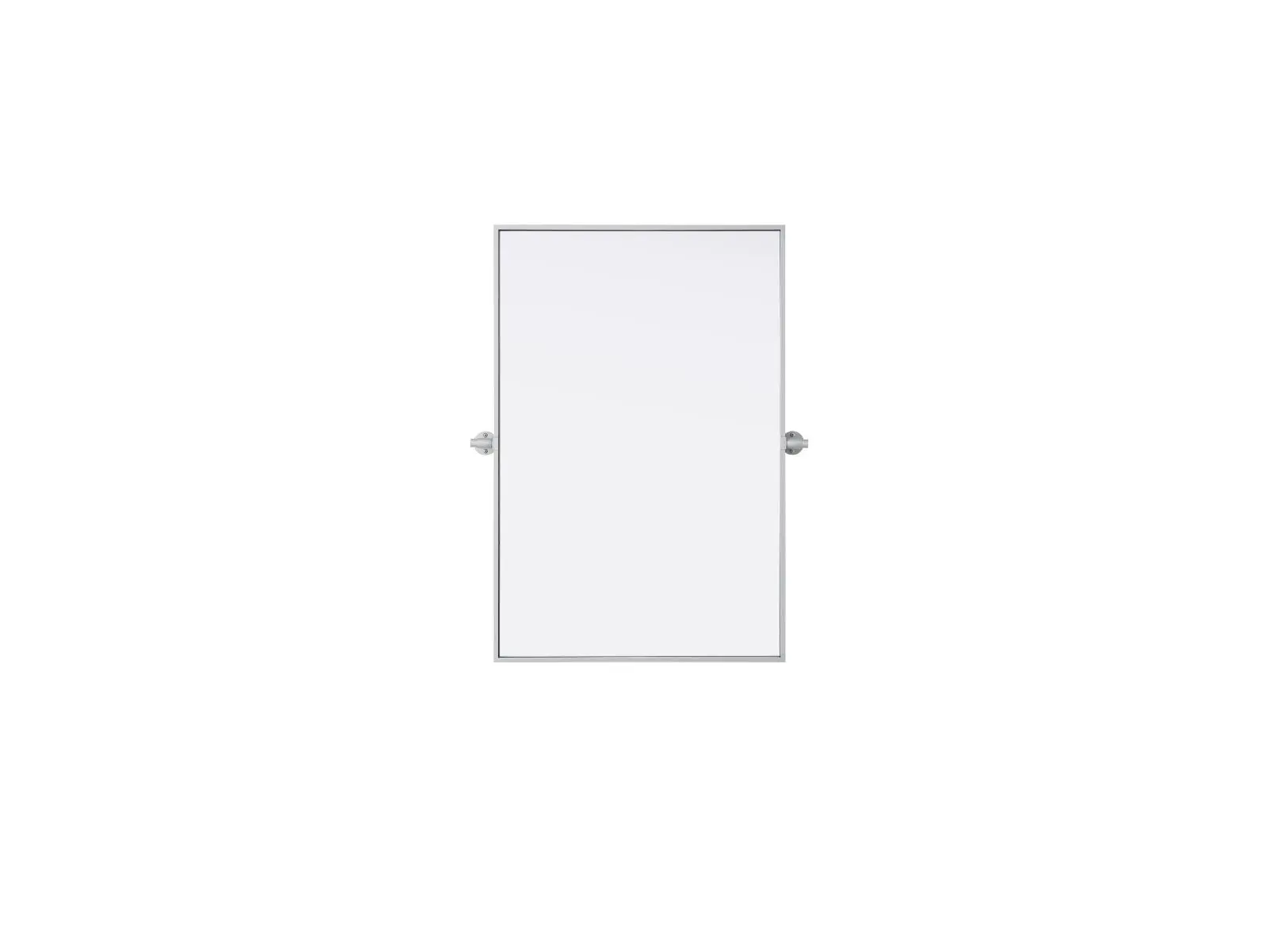 212 MAIN Modern Decorative Rectangle Pivot Mirror, 24x36 in Silver Iron Metal Wall Hanging Mirror, Adjustable Angle Bathroom & Kitchen Fixture, Decorative Mirror