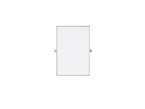 212 MAIN Modern Decorative Rectangle Pivot Mirror, 24x36 in Silver Iron Metal Home Decorative Mirror, Adjustable Angle Wall Hanging Bathroom & Kitchen Fixture