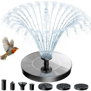 Solar Fountain Water Pump for Bird Bath, New Upgraded Mini Solar Powered Fountain Pump 1.5W Free Standing Solar Panel Kit Water Fountain for Garden, Pond, Pool, and Outdoor