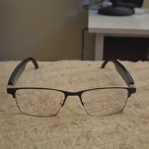 High-End AI Semi-Rimless Smart Glasses  164-Language Real-Time Translation | Open-Ear HD Audio, Bluetooth Calls & Music | Stylish Photochromic Lenses | Hands-Free, Lightweight & Comfortable for Daily Wear, Travel & Commuting | Easter gift