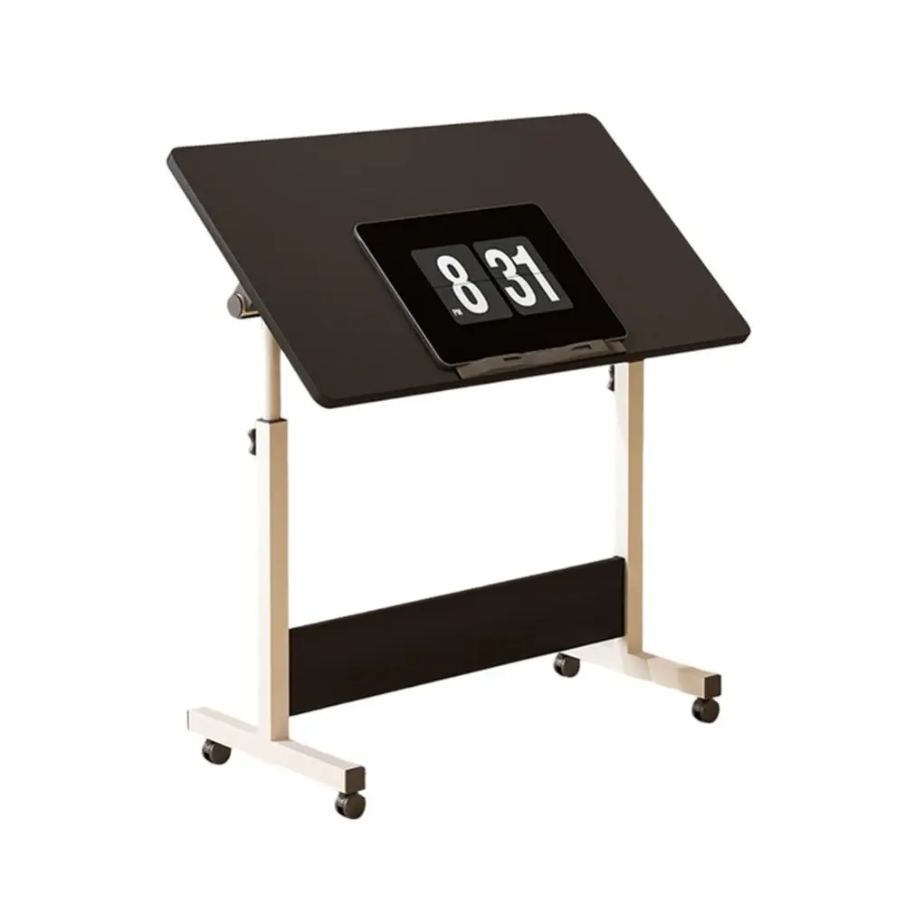【Christmas Gift】Black Small Standing Desk Adjustable Height Mobile Stand Up Desk with Wheels Portable Home Office Computer Workstations for Sitting And Standing