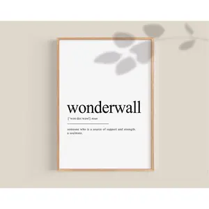 [Sale off up to 65%][Free Ship][No Frame] Wonderwall Definition Print Valentines Day Decor Wonderwall poster gift for soulmates lovers gift Cute Poster No Frame
