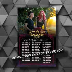 Imperfectly Human Tour Signed Poster - Future Sunsets DMF Jaclyn Glenn Room wall Decoration print