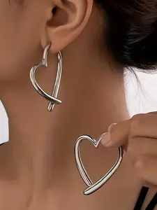 Heart Shaped Earrings, Fashionable Earrings for Women & Girls, Trendy All-match & Exquisite Jewelry for Birthday Gift, High Quality Earrings