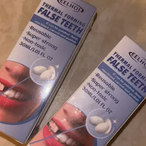 Temporary Tooth Filling Denture Kit, Moldable Dental Gel Dentures, TemporaryFillings Cavities and Teeth Fillings, Oral false tooth fake mouldable denture broken teeth replacement denture kit filling denture