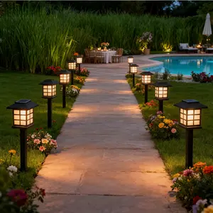 24-Piece Solar Garden Light Set Outdoor Waterproof Safety Lights Solar-Powered, Energy-Efficient & Waterproof Easy Installation Decorative Lighting for Gardens, Courtyards, Corridors, and Pathways Perfect for Autumn and Winter Decor,Outdoor Pathway Lights