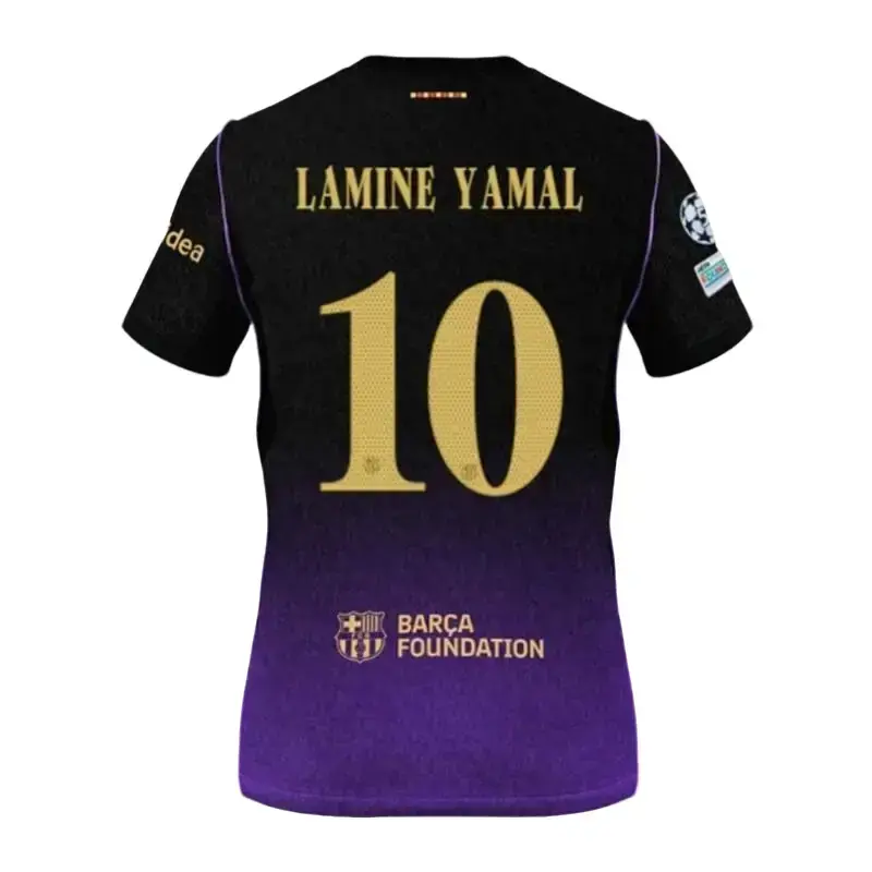 Barcelona Black Purple Striped Soccer Jersey 2026/27 – Yamal #10 Mamba Mentality Fan Style Football Shirt, Unisex Breathable Match Day Top, Lightweight Sportswear Gift