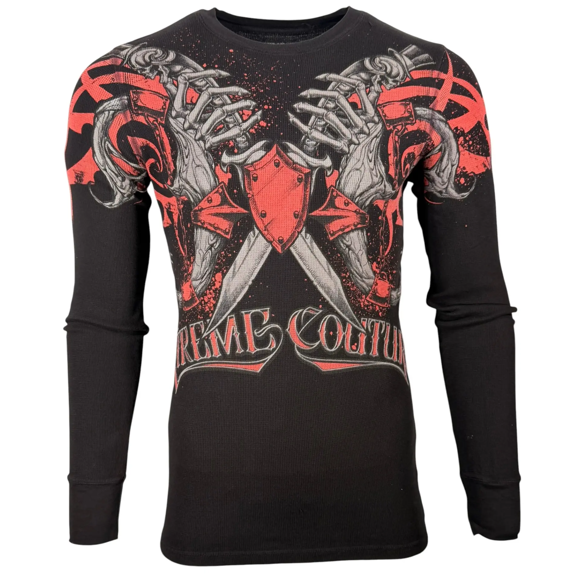 Xtreme Couture by Affliction Men's Long Sleeve Thermal Shirt Wolf