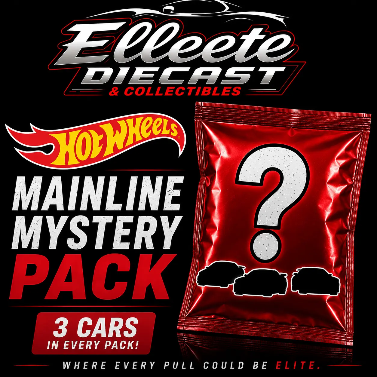 Hot Wheels Mainline Mystery Pack -  3-Pack Random Mainline Diecast Cars