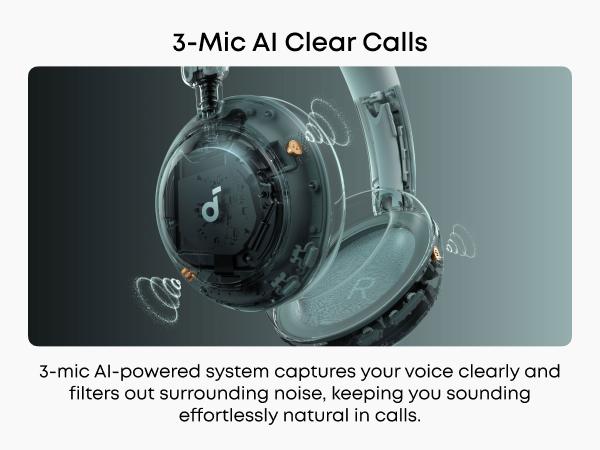 soundcore Space 2 by Anker, Active Noise Cancelling Headphones, Comfortable Fit, 50H Playtime, LDAC HiRes Wireless Audio, Dual Connection, Clear Calls, Bluetooth 6.1, Nap Mode, Wearing Detection