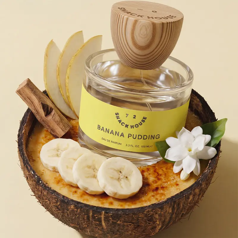 Snack House Banana Pudding | 100ml | Unisex Fragrance | Creamy Banana, Sweet Vanilla, Jasmine Aroma | Childhood dessert | Nostalgia Scent