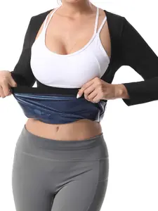 Women's Basic Sexy Solid Compression Sauna Shapewear Top, Lady Minimalist Comfort Long Sleeve Sweat Body Shaper, Womenswear, Women's Shapewear For All Seasons Workout Fitness Tummy Control