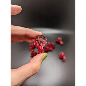 Red Goblin Heads for Jewelry Making Pendants For Jewelry Making Goth Charms Resin Printed Charms Spooky Goblins Craft Supplies Fantasy Charm