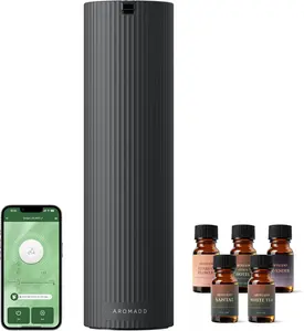 Scent Diffuser Starter Kit – Waterless Essential Oil Diffuser for Home, 1500 Sq.Ft Coverage Scent Air Machine, Smart Auto Mode Hotel Collection Diffuser with Cold Air Tech (Black)