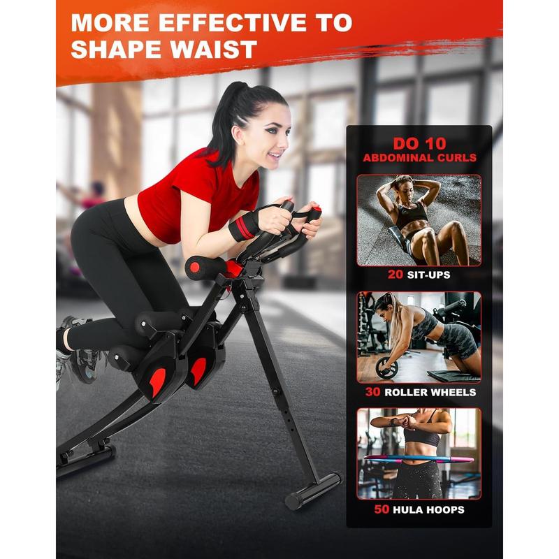 Ab Machine, Adjustable Trainer for Home Gym, Ab Crunch Exercise Equipment for Beginner