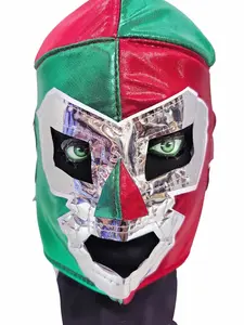 Dr Wagner Wrestling Mask Lucha Libre Adult Size Red Green Design Durable Material Unique Appearance for Cosplay Events Parties Changing Clothes
