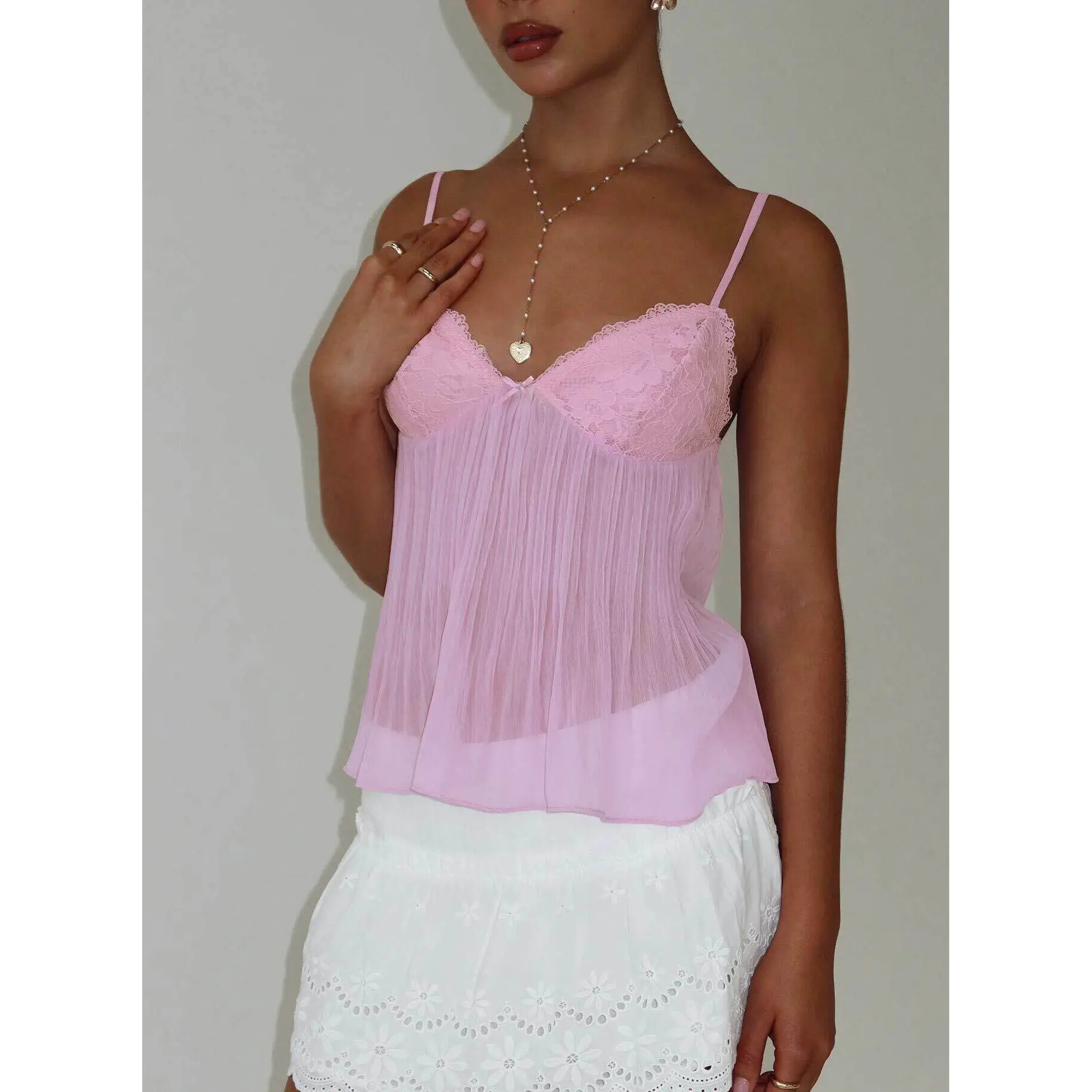 Zami Pleat Top Pink - TikTok Shop