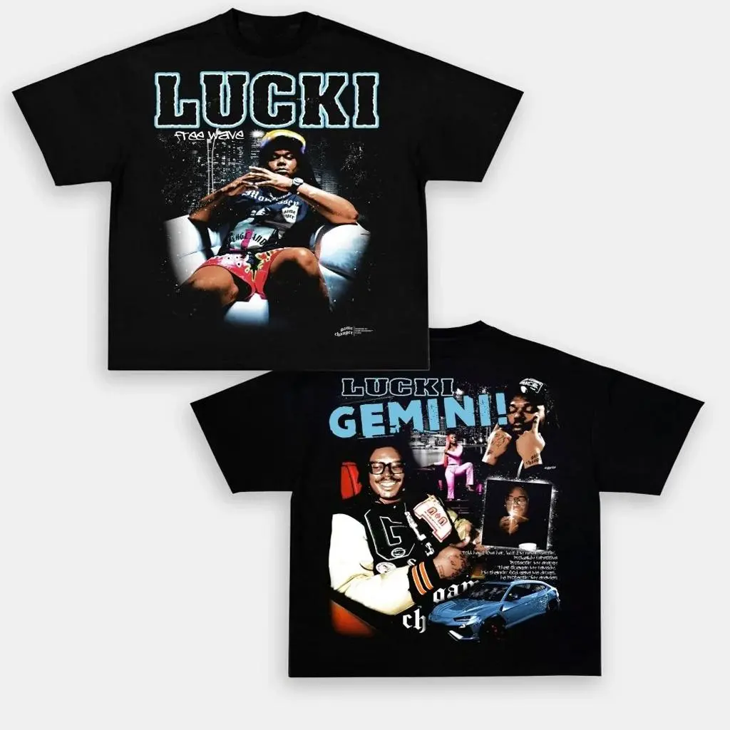 LUCKI Vintage Music Lover Graphic Tee GEMINI Fan Favorite Shirt HY6056