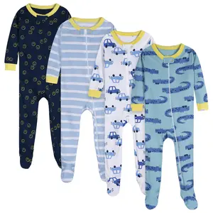 Onesies Brand Baby Boys' Long Sleeve Union Suit, 4-pack