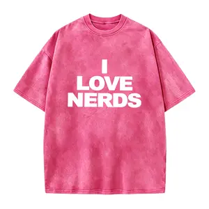 Women's "I Love Nerds" Graphic T-Shirt - Casual Retro Cotton Baby Tee, Slim Fit Short Sleeve Round Neck Cropped Top